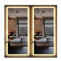 Wall Mounted Backlit LED Lighted Illuminated Feature Large Beauty Hair Salon Mirror | Round Black Bathroom Mirror Leather