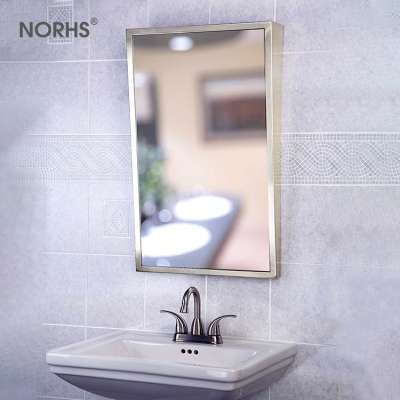 Made in China design decorative wall stainless steel framed bathroom tilt mirrors