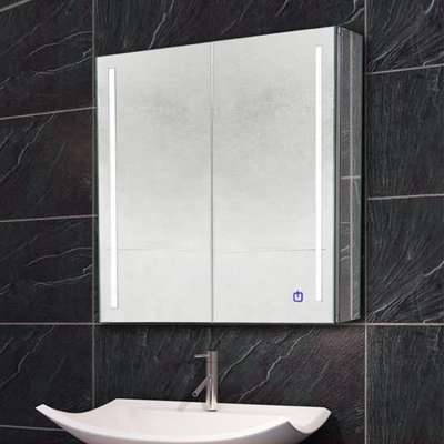 Norhs Powerful storage custom size rectangular shape italian stylish illuminated bathroom mirror cabinets with led lights