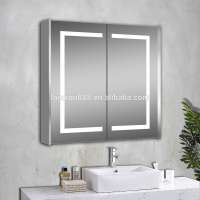 New design USA illuminated bathroom mirror cabinet with anti-fog and sensor switch