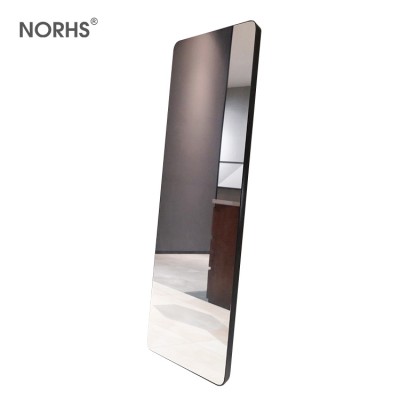 Home Decorative Bed Room Mirror Floor Mirror Black Metal Framed Full Length Standing Mirrors