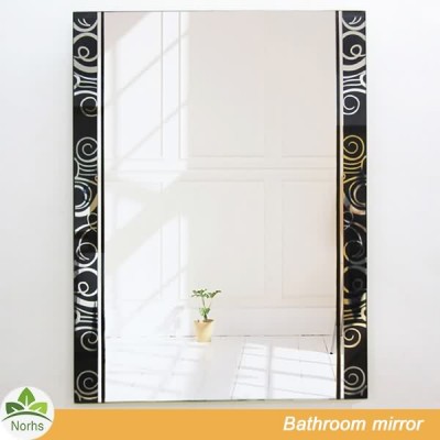 Norhs china supplier square traditional glass split joint framed bathroom decorative bath mirror for wall decor