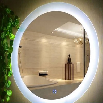 Norhs modern designer round electric led lighted illuminated bathroom backlit mirrors for wall mount