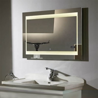 Norhs rectangle wall mounted backlit lightup digital bathroom mirror illuminated with integrated led lighting from china