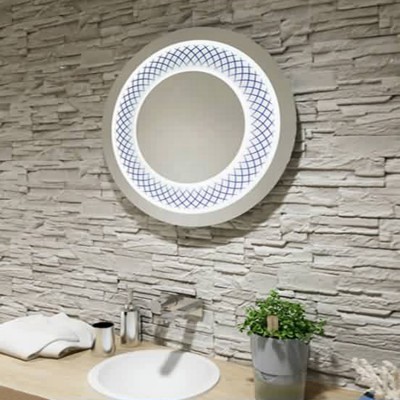 Norhs custom size designer frameless illuminated fogless bathroom led beauty circle wall mirrors with sensor lights