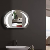 Norhs quality frameless oval led light illuminated wall decorative bathroom mirror designs