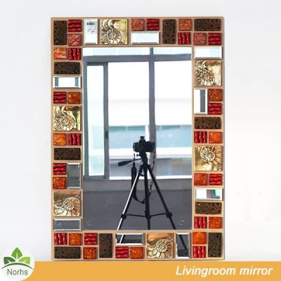 Norhs rectangular mosaic designs for mirrors with unique indian red wall mounted handmade mosaic stylish frame