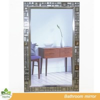 Norhs 24x36 rectangle wall mount glass mixed metal mosaic framed inexpensive decorative mirrors for hotel bathroom vanity