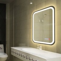 Norhs modern designs square wall frameless large led lighted backlit luxury bathroom mirrors for bathroom vanity makeup